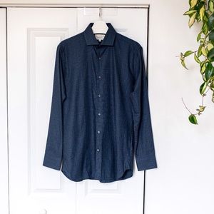 Ted Baker London Solid Endurance Fit Shirt in Navy- Size 15- 32/33